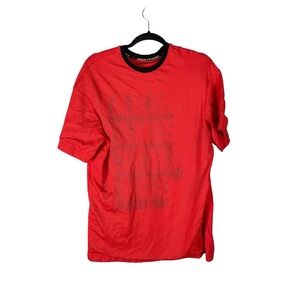 Armani Exchange Red Mesh Loose Fit T-Shirt Size M